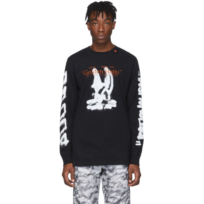 Off-White Black Cartoon Long Sleeve T-Shirt Off-White