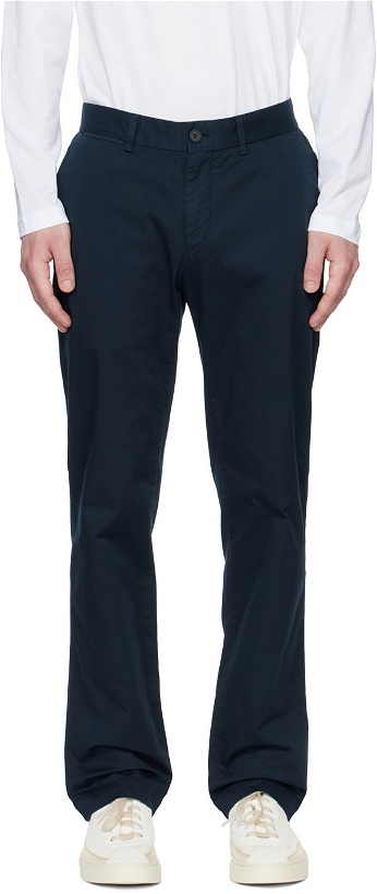 Photo: Sunspel Navy Silm-Fit Trousers
