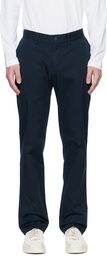 Sunspel Navy Silm-Fit Trousers