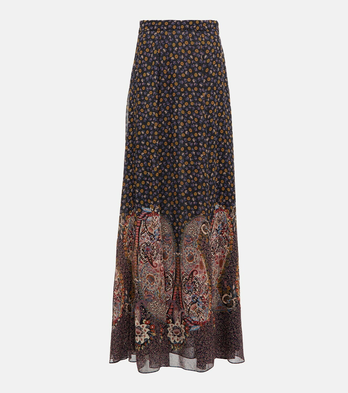 【送料&関税込】Etro Silk Maxi Skirt ETRO Tiered gathered floral-print silk-crepon maxi skirt