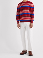 Bellerose - Racku Striped Ribbed Cotton Sweater - Red