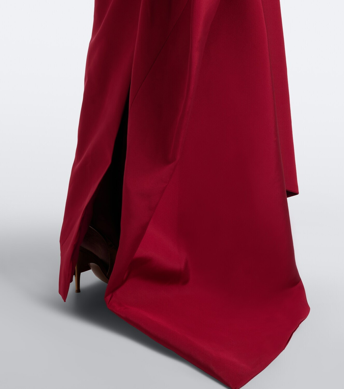 Monique Lhuillier Asymmetric draped silk bustier gown