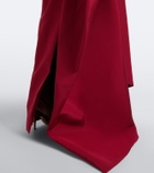 Monique Lhuillier Asymmetric draped silk bustier gown