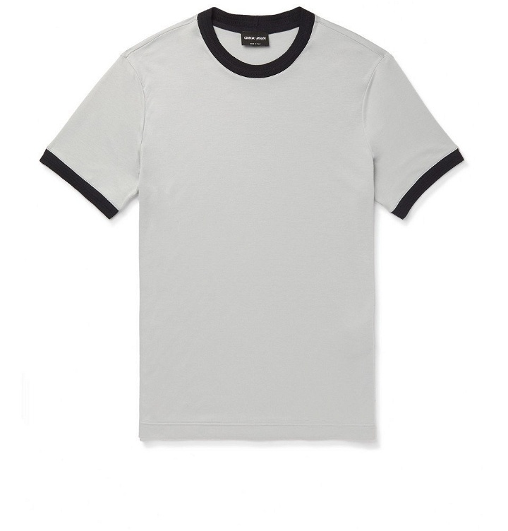 Photo: Giorgio Armani - Slim-Fit Jersey T-Shirt - Light gray