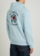 DRÔLE DE Monsieur Nfpm Floral-embroidered Hooded Cotton Sweatshirt Light Blue