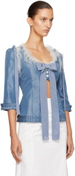 Sandy Liang Blue Josie Blouse