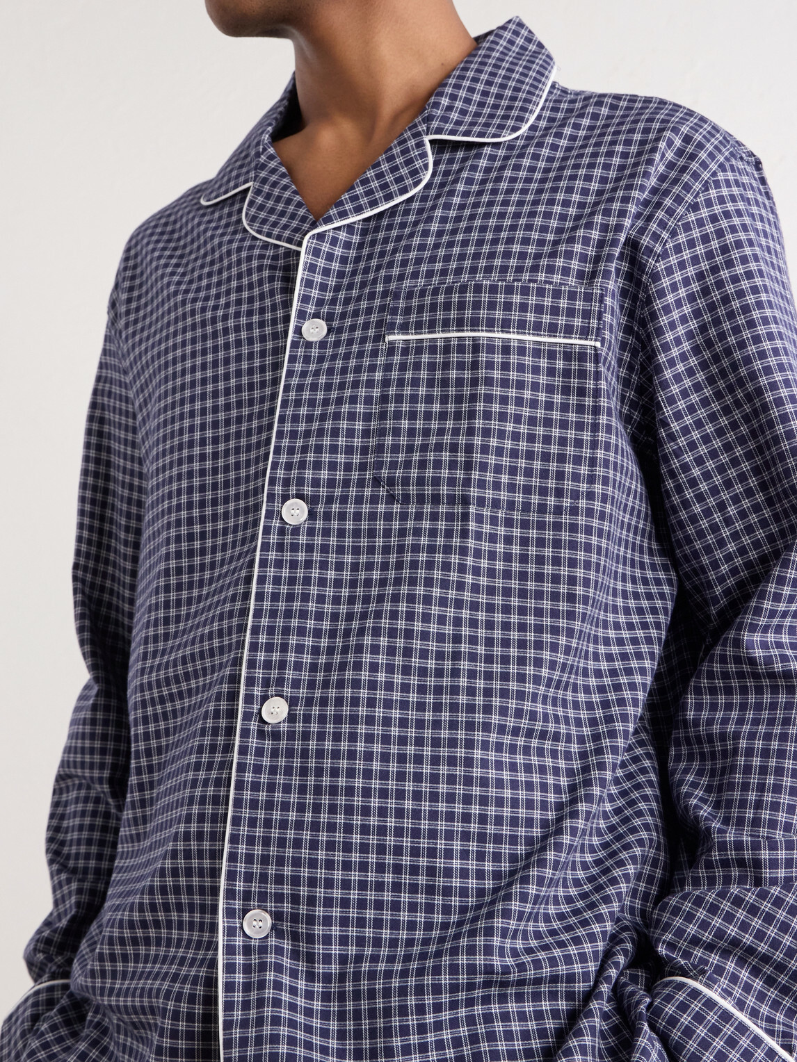 Derek Rose - Braemar 32 Checked Cotton-Twill Pyjama Set - Blue