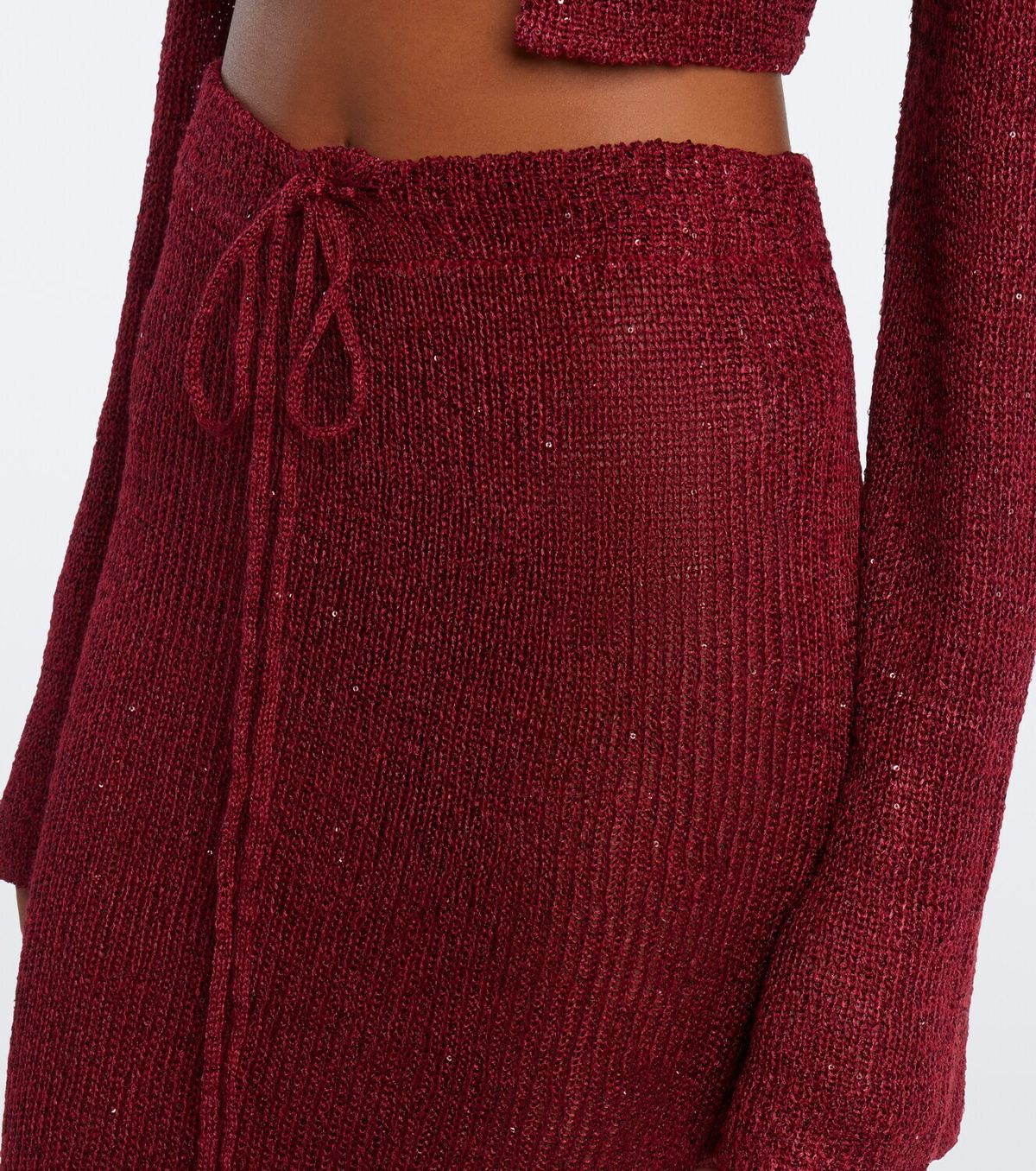 Bananhot Alma sequined knitted maxi skirt