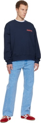 Marni Navy Logo Patch Sweatshirt