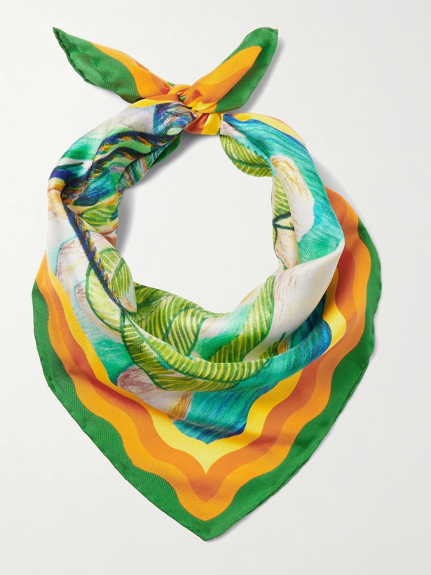 Photo: Casablanca - Haukai Printed Silk-Twill Scarf - Multi