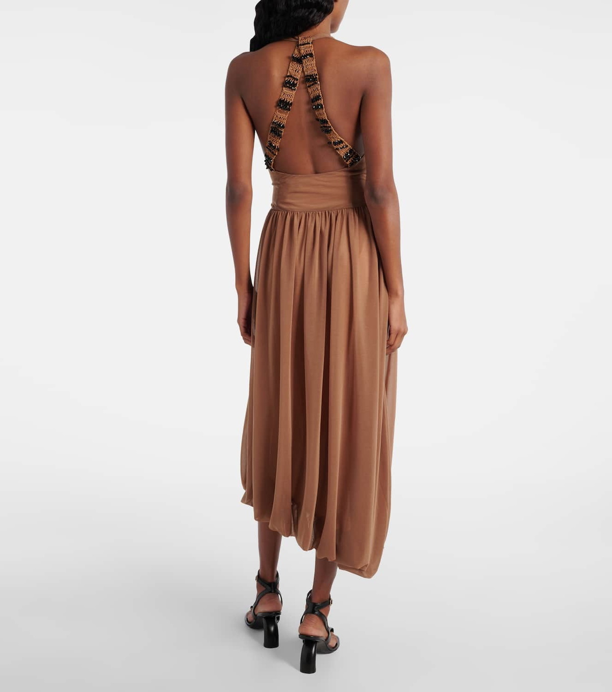Xu Zhi Gathered open-back midi dress