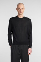 Laneus Knitwear In Black Wool And Polyester