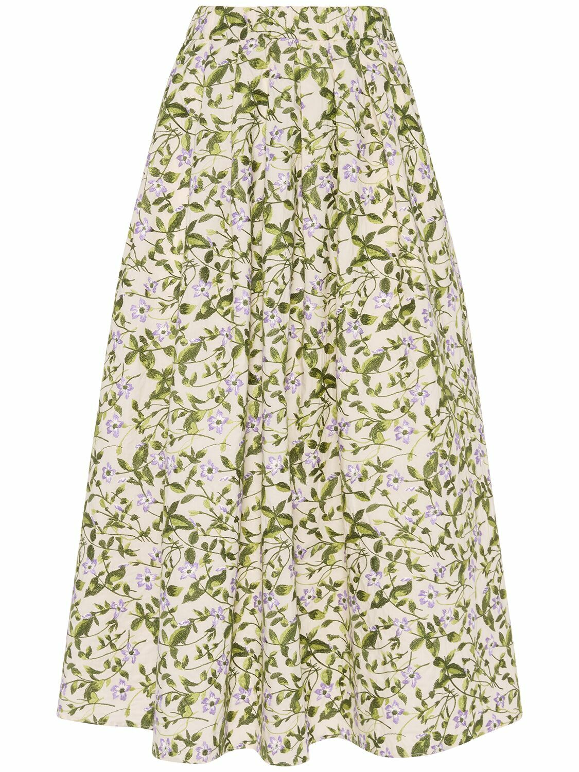 WEEKEND MAX MARA Orme Embroidered Poplin Midi Skirt