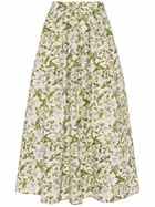 WEEKEND MAX MARA Orme Embroidered Poplin Midi Skirt
