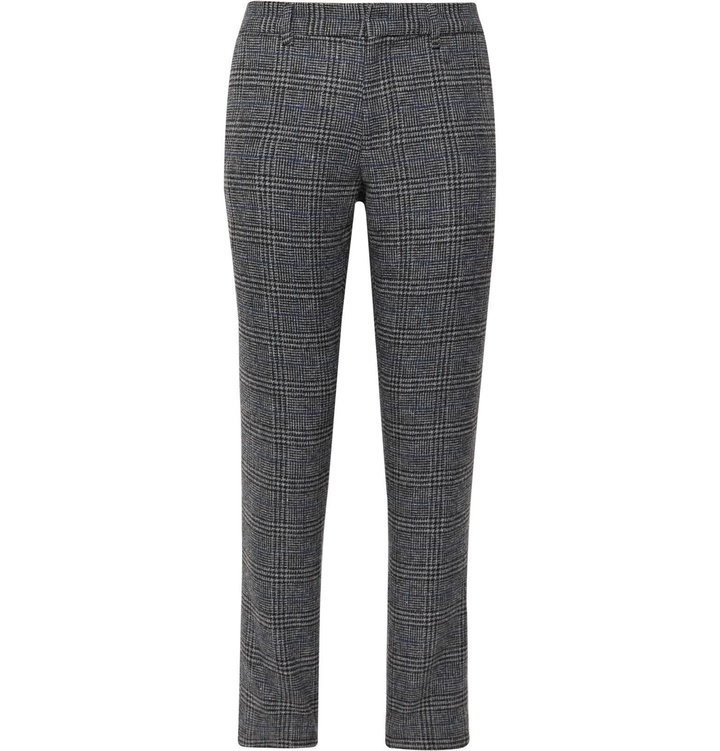 Photo: Club Monaco - Grey Sutton Slim-Fit Prince of Wales Checked Wool-Blend Trousers - Gray