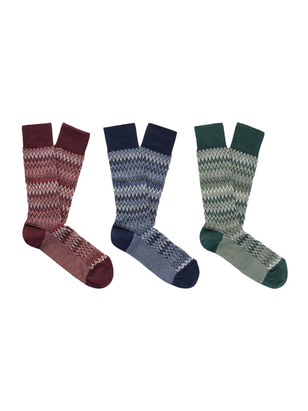 Photo: Missoni - Set of Three Crochet-Knit Cotton-Blend Socks - Multi
