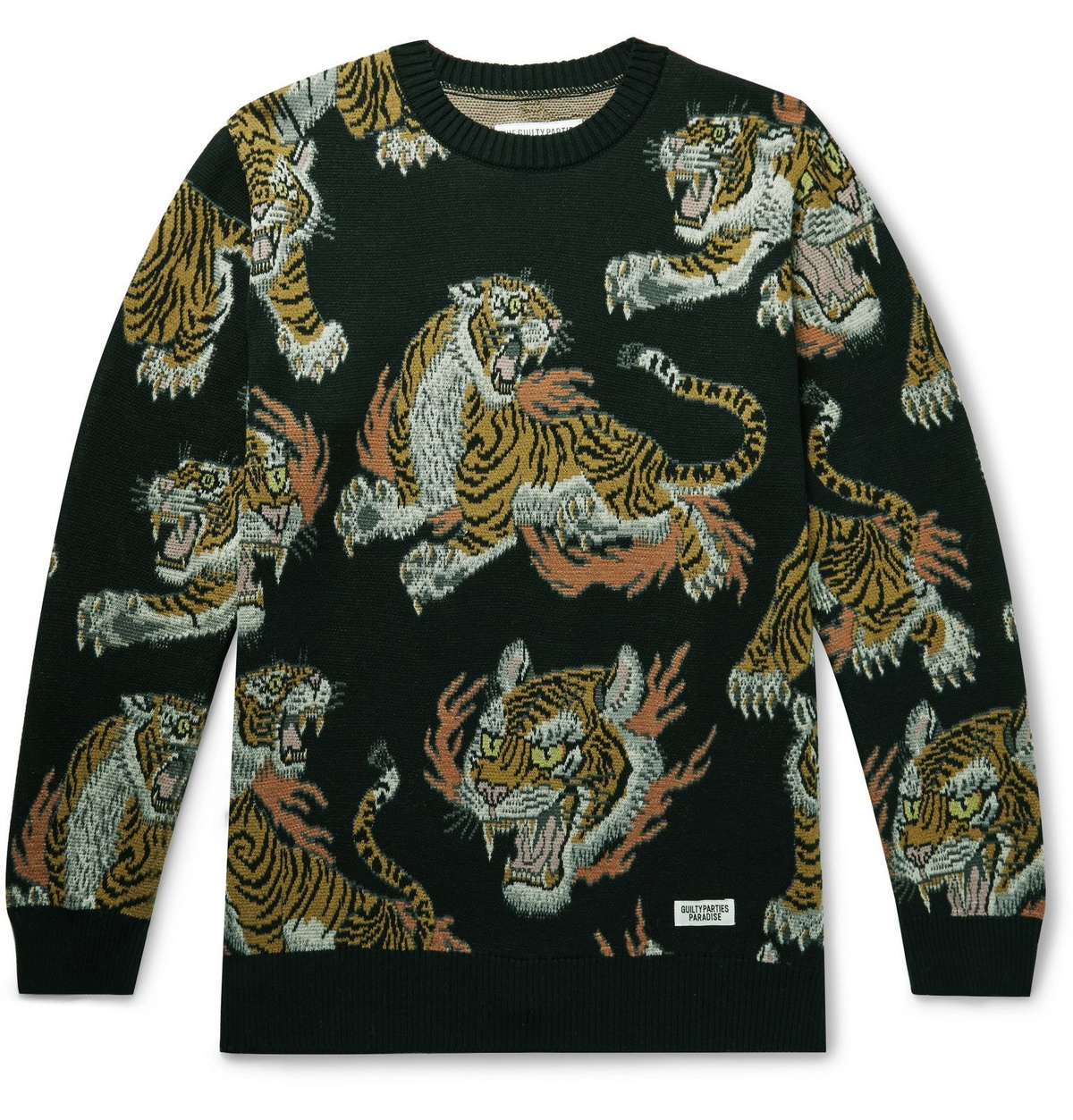 Wacko Maria X Tim Lehi Tiger Intarsia Cotton Sweater - ShopStyle