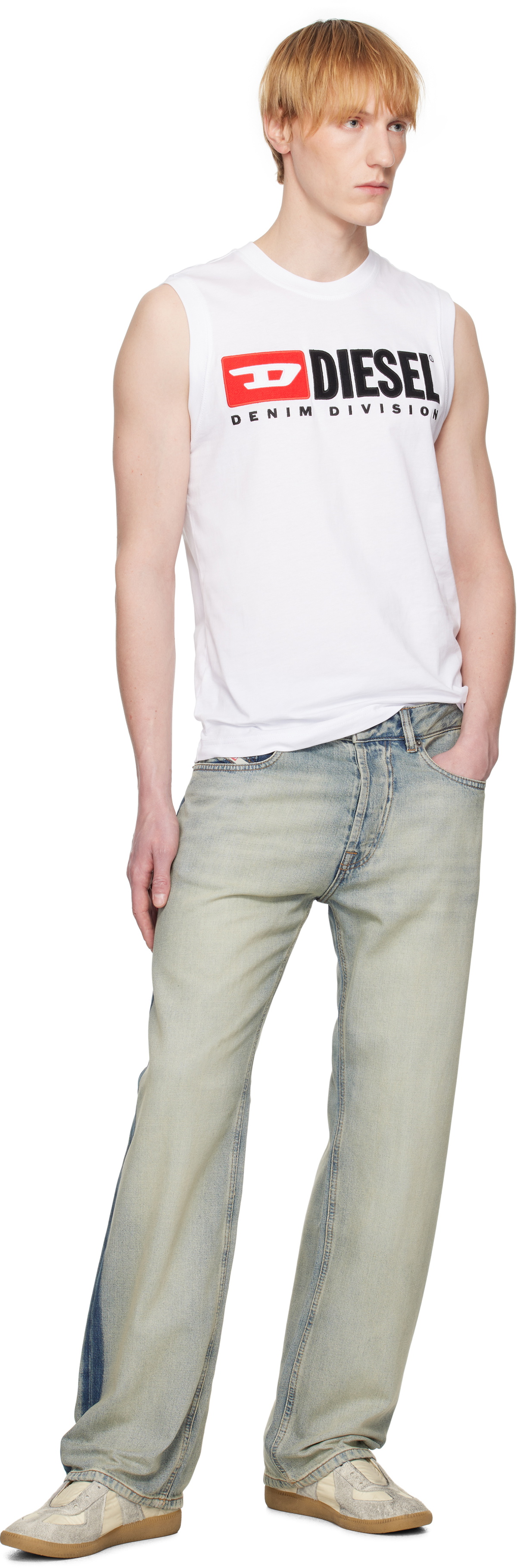 Diesel White T-Isco-Div Tank Top Diesel