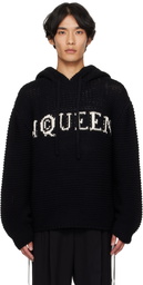 McQueen Black Cropped Hoodie