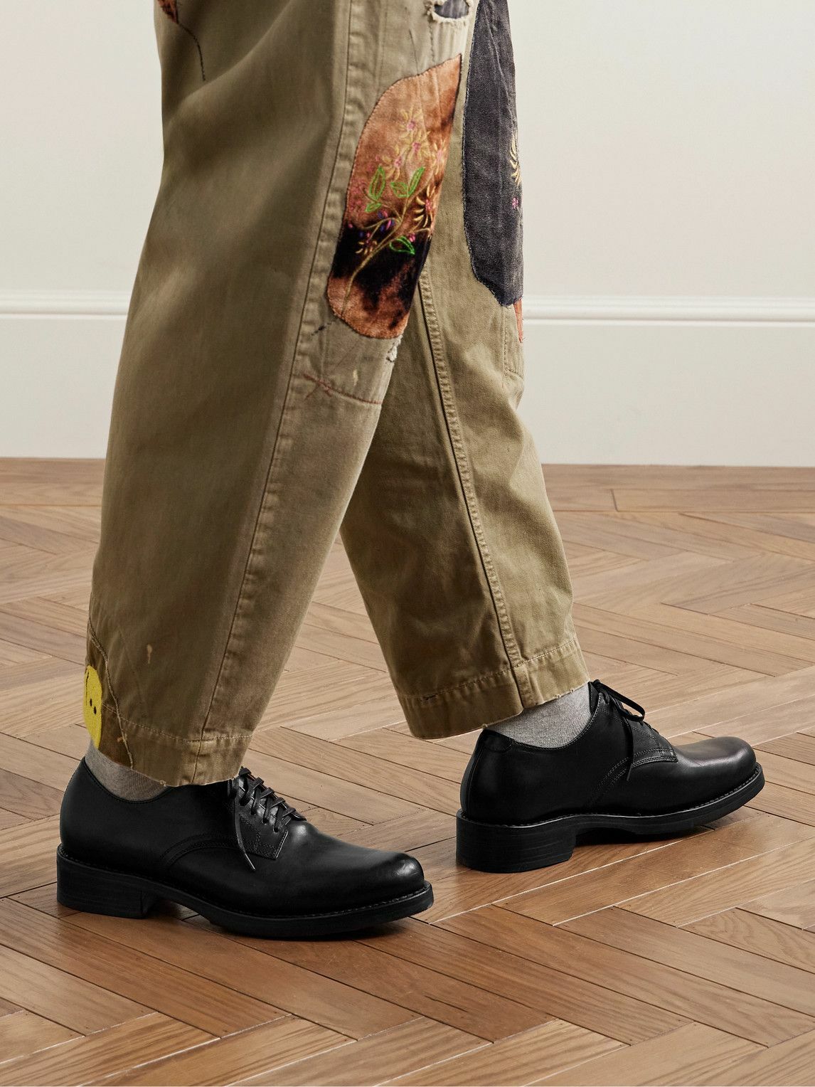 Visvim - Galvin Logo-Detailed Leather Derby Shoes - Black Visvim