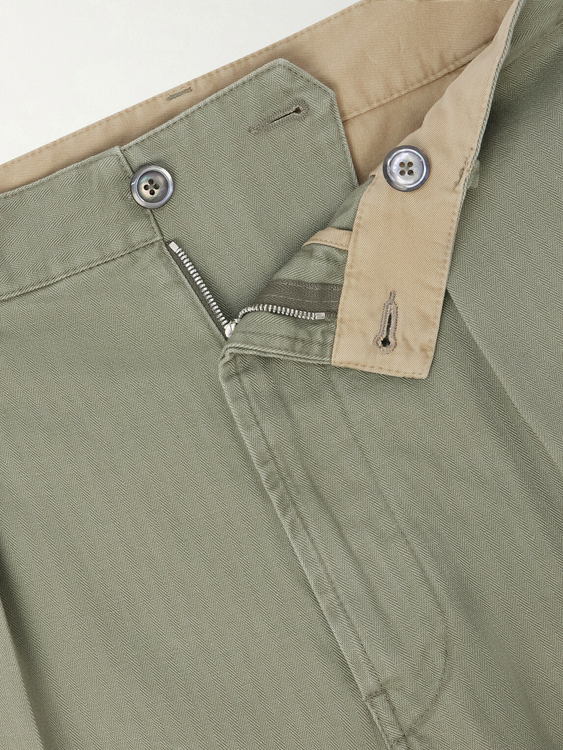 Drake's - Games Straight-Leg Herringbone Cotton Suit Trousers - Green