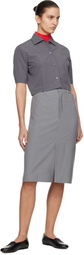 Jil Sander Gray Wool Midi Skirt