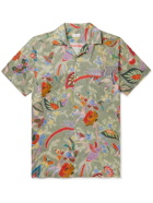 ETRO - Camp-Collar Floral-Print Linen Shirt - Green
