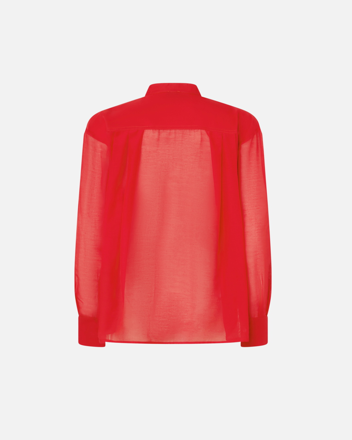 Pinko Mandarin Collar Shirt In Cotton And Silk Salsa Red