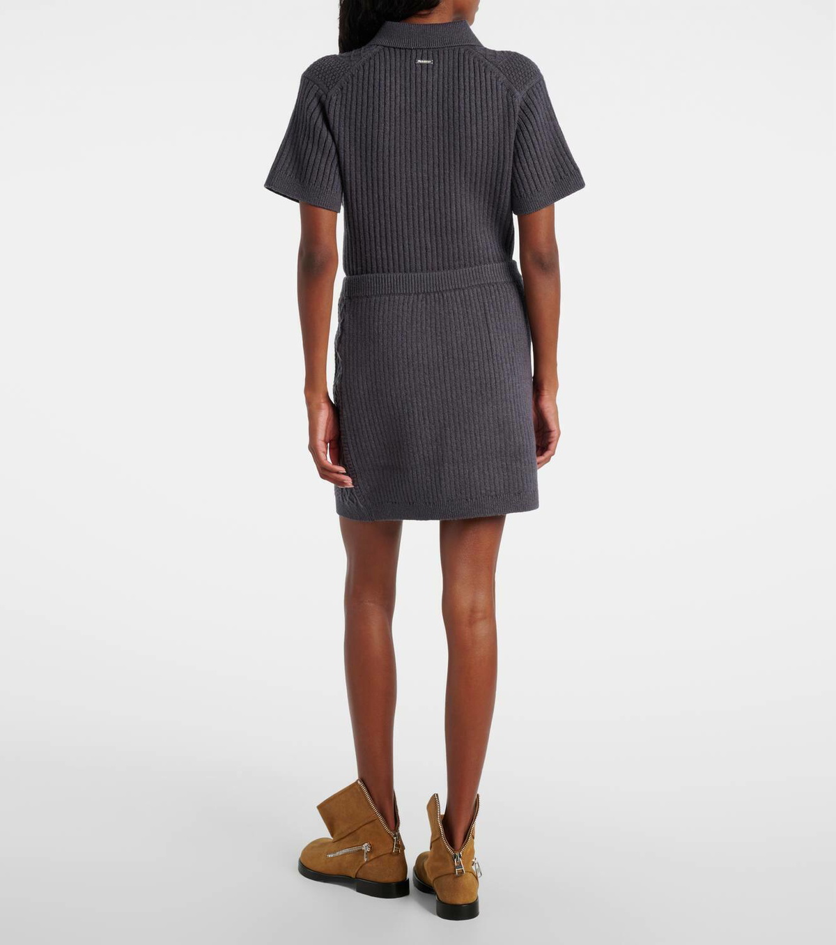 JW Anderson Cable-knit wool and cotton-blend miniskirt