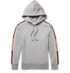 Gucci - Oversized Webbing-Trimmed Loopback Cotton-Jersey Hoodie - Men - Gray