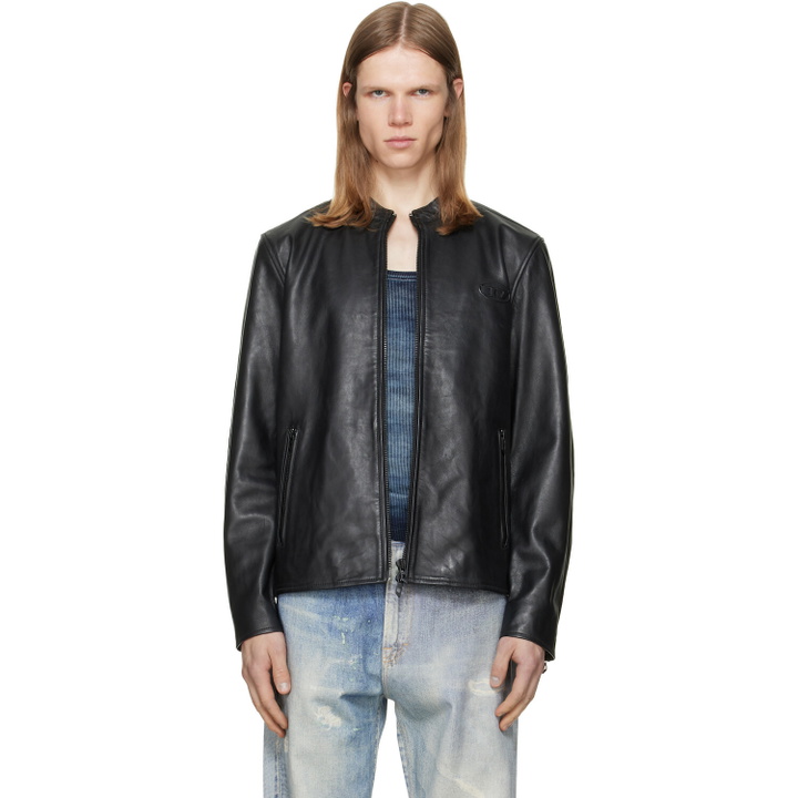 Photo: Diesel Black L-Tad-Wrd Leather Jacket
