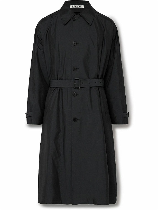Photo: Auralee - Reversible Cotton-Blend and Silk-Satin Trench Coat - Black