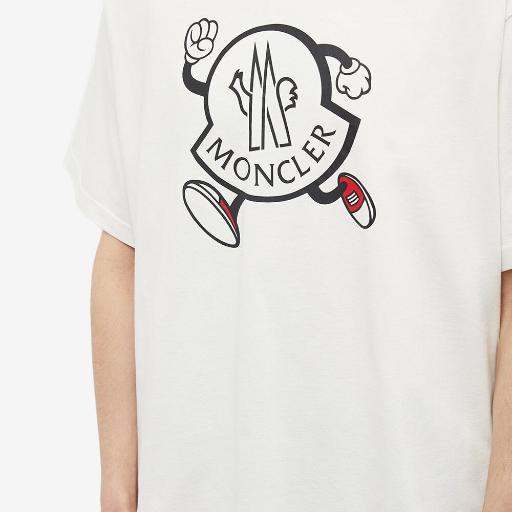 Moncler Men's Running Logo T-Shirt in Off White Moncler