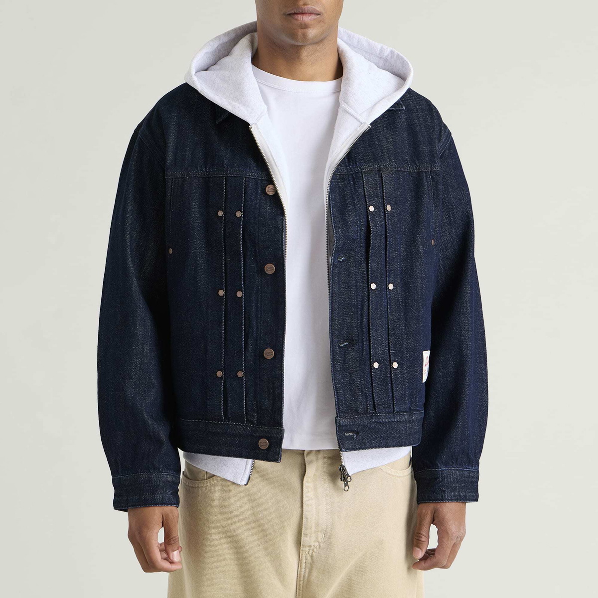 Dime Men's Pleated Denim Jacket in Indigo