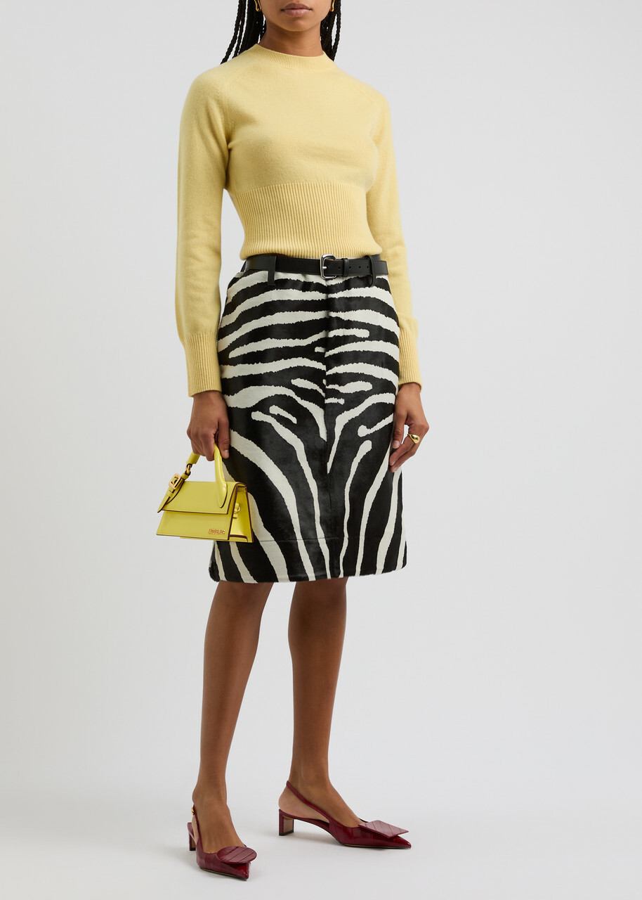 Jacquemus La Jupe Tozzi Zebra-print Calf-hair Skirt Multi