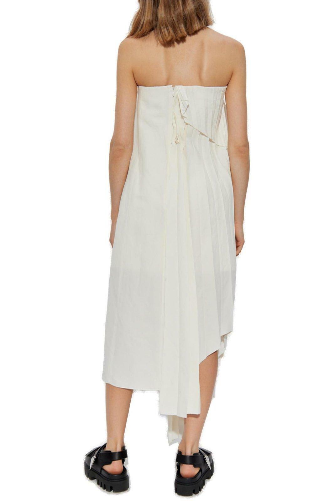alexander mcqueen pleated dress ALEXANDER MCQUEEN UK. MCQ. NEW W/TAGS Pleated Flutter-Sleeve Midi Dress