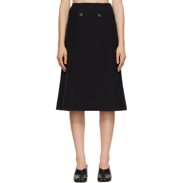 Photo: MM6 Maison Margiela Black Double Breasted Midi Skirt