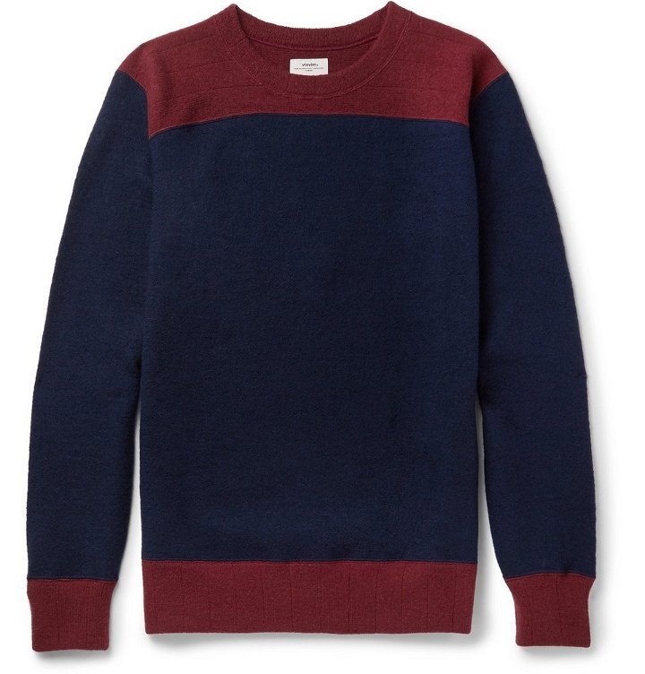 Photo: visvim - Colour-Block Wool Sweater - Men - Navy