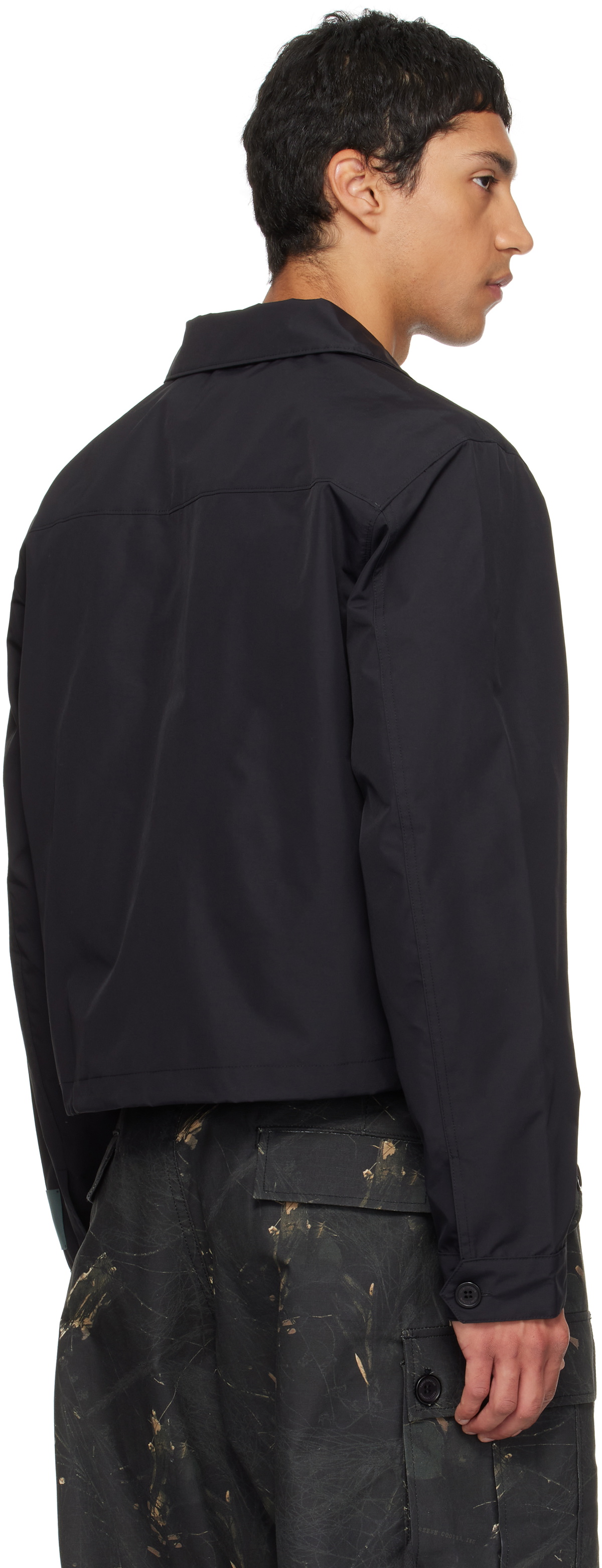 Reese Cooper Black Laminated Nylon Work Jacket