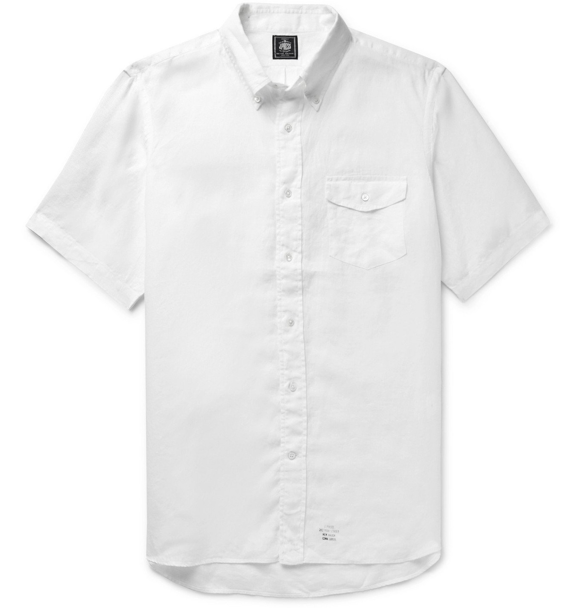 J.Press - Irving Button-Down Collar Linen-Chambray Shirt - White