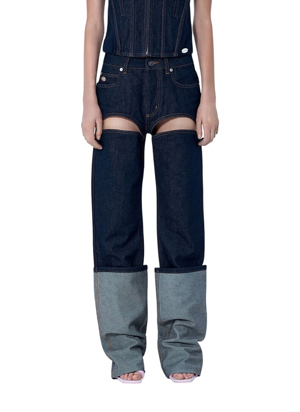 Photo: Jean Paul Gaultier Cut Out Wide Leg Jeans