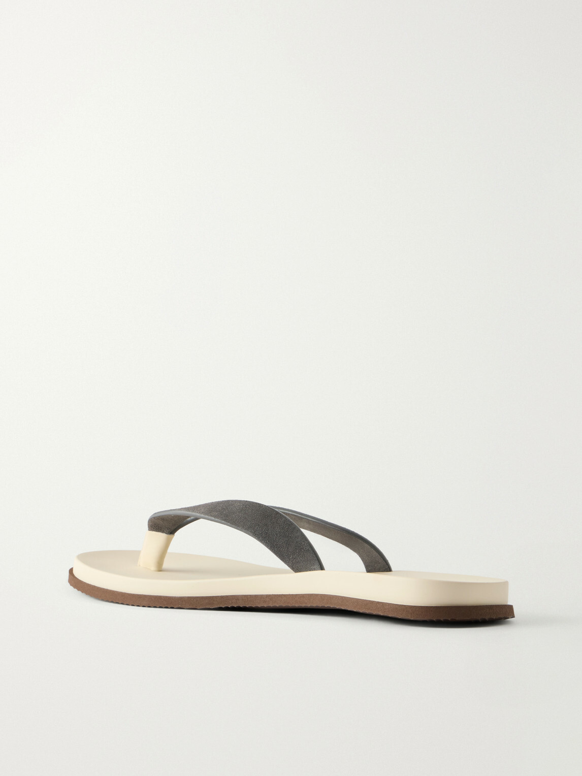 Brunello Cucinelli - Suede Flip Flops - Gray
