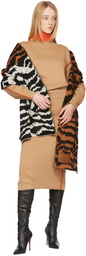 Victoria Beckham Orange & White Cotton Tiger Scarf