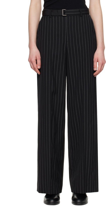 Photo: sacai Black Wool Silk Suiting Trousers