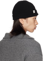 Jil Sander Black Fine Merino Wool Rib Beanie