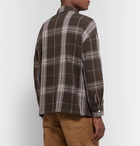 Remi Relief - Checked Cotton-Twill Zip-Up Shirt - Brown