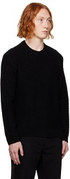 Solid Homme Black Striped Sweater