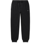 HUGO BOSS - Tapered Stretch-Cotton Jersey Sweatpants - Black