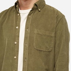 Portuguese Flannel Men's Lobo Button Down Corduroy Shirt in Olive