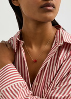 Aliita Mini Corazon 9kt Gold Heart Necklace - Red - One Size